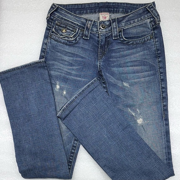 True Religion Dark Blue Straight Leg Jeans - Picture 3 of 5